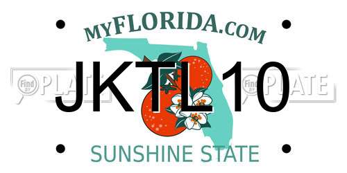 JKTL10 Florida License Plate