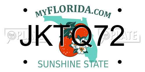 JKTQ72 Florida License Plate