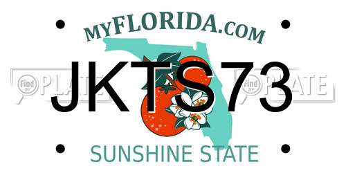 JKTS73 Florida License Plate
