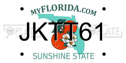 JKTT61 Florida License Plate