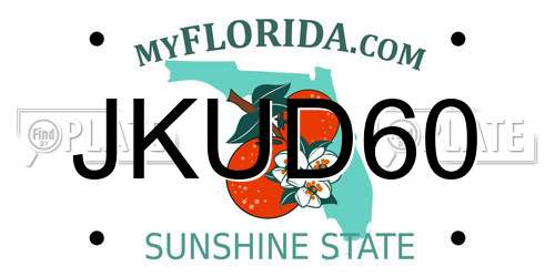 JKUD60 Florida License Plate