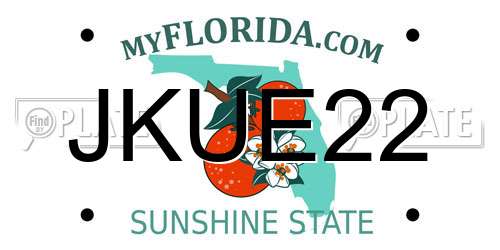 JKUE22 Florida License Plate