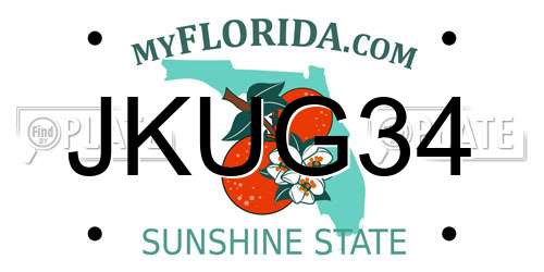 JKUG34 Florida License Plate
