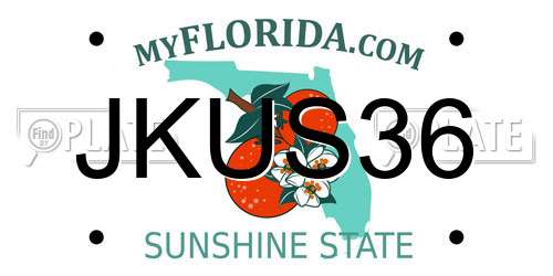 JKUS36 Florida License Plate