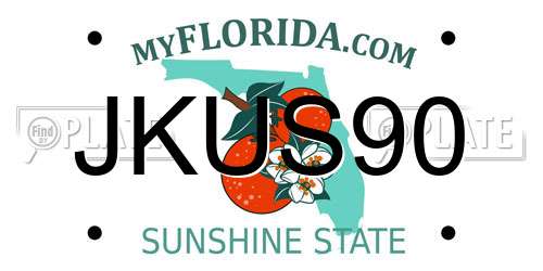 JKUS90 Florida License Plate