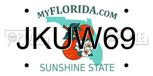 JKUW69 Florida License Plate