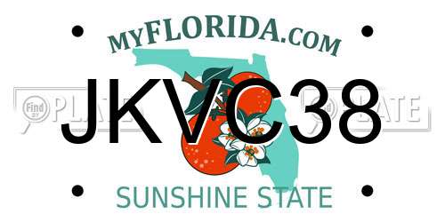JKVC38 Florida License Plate