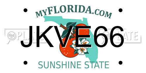 JKVE66 Florida License Plate