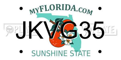 JKVG35 Florida License Plate