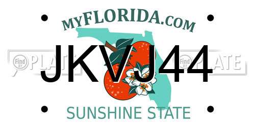 JKVJ44 Florida License Plate