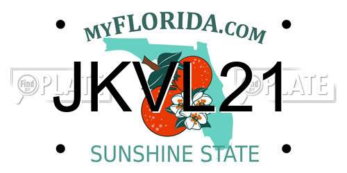 JKVL21 Florida License Plate