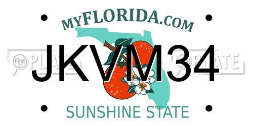 JKVM34 Florida License Plate