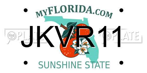 JKVR11 Florida License Plate