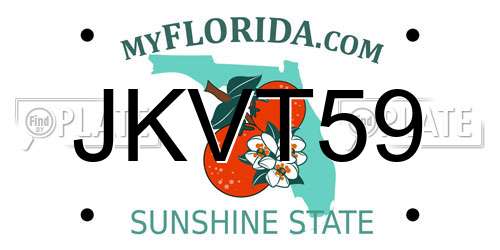 JKVT59 Florida License Plate