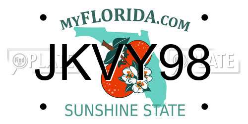 JKVY98 Florida License Plate
