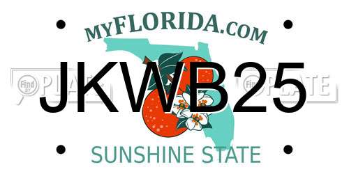 JKWB25 Florida License Plate