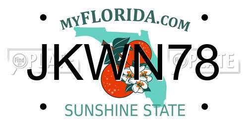 JKWN78 Florida License Plate