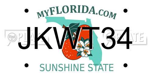 JKWT34 Florida License Plate