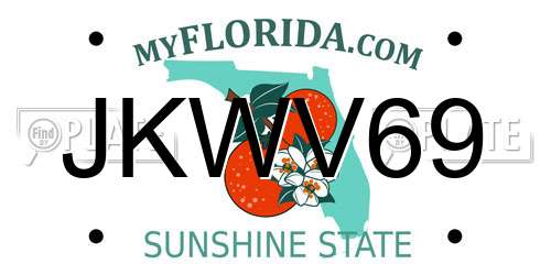 JKWV69 Florida License Plate