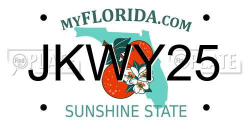 JKWY25 Florida License Plate