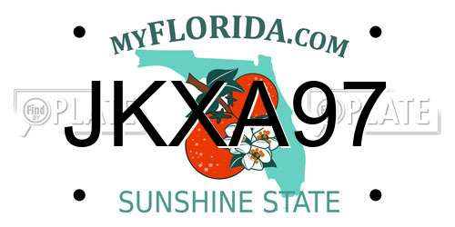 JKXA97 Florida License Plate