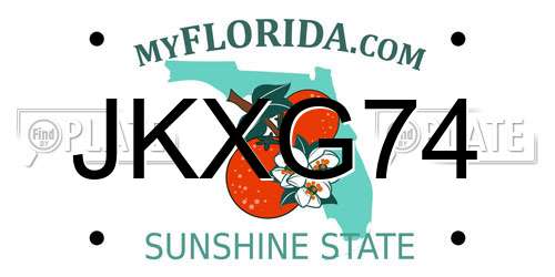 JKXG74 Florida License Plate