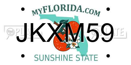 JKXM59 Florida License Plate