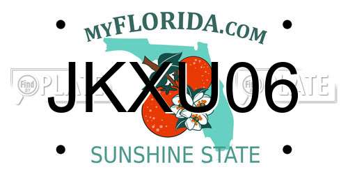JKXU06 Florida License Plate