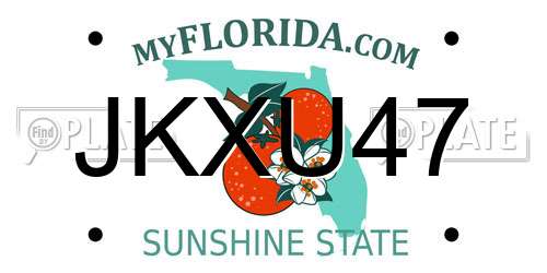 JKXU47 Florida License Plate