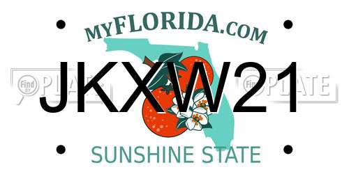 JKXW21 Florida License Plate