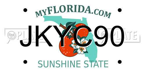 JKYC90 Florida License Plate