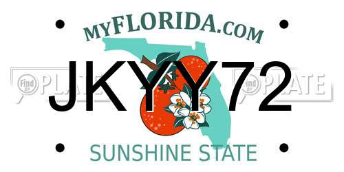 JKYY72 Florida License Plate