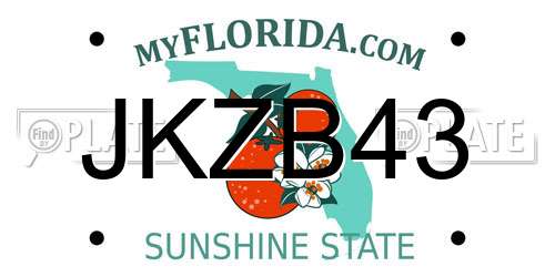 JKZB43 Florida License Plate
