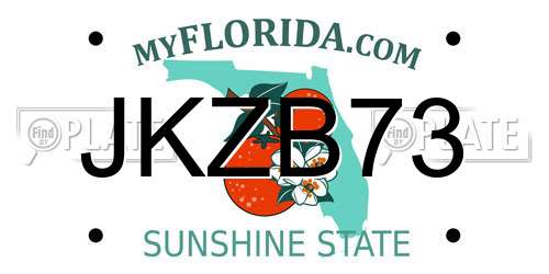 JKZB73 Florida License Plate