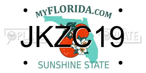 JKZC19 Florida License Plate