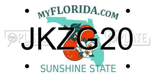 JKZG20 Florida License Plate