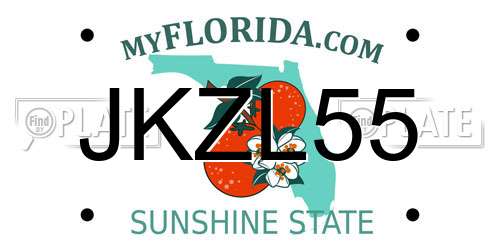 JKZL55 Florida License Plate