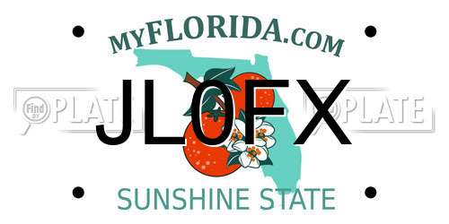 JL0FX Florida License Plate