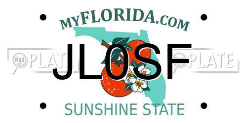 JL0SF Florida License Plate