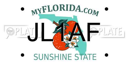 JL1AF Florida License Plate