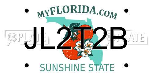 JL2T2B Florida License Plate