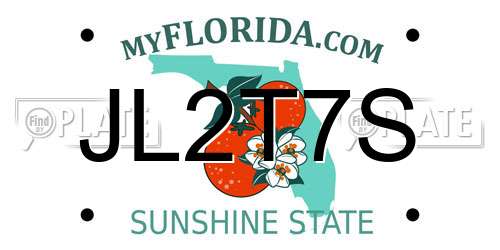 JL2T7S Florida License Plate
