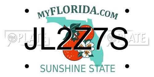 JL2Z7S Florida License Plate