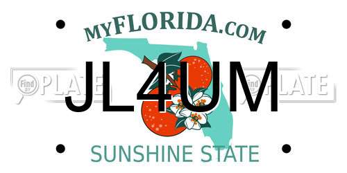 JL4UM Florida License Plate