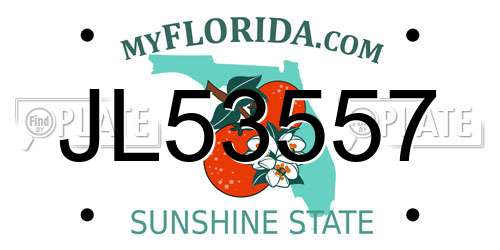 JL53557 Florida License Plate