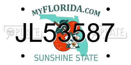 JL53587 Florida License Plate