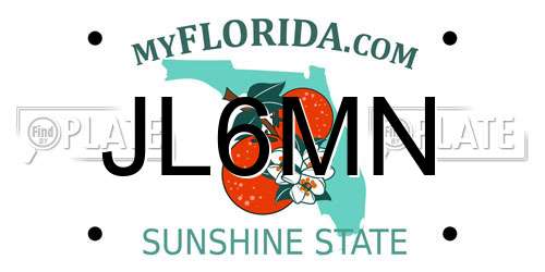 JL6MN Florida License Plate