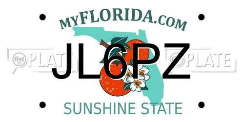 JL6PZ Florida License Plate