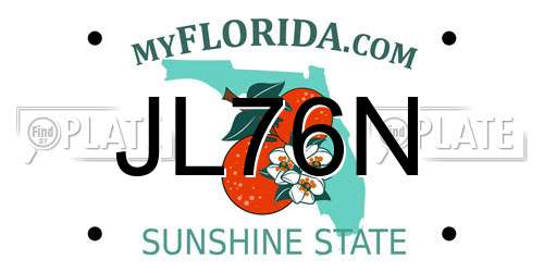 JL76N Florida License Plate
