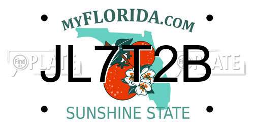 JL7T2B Florida License Plate